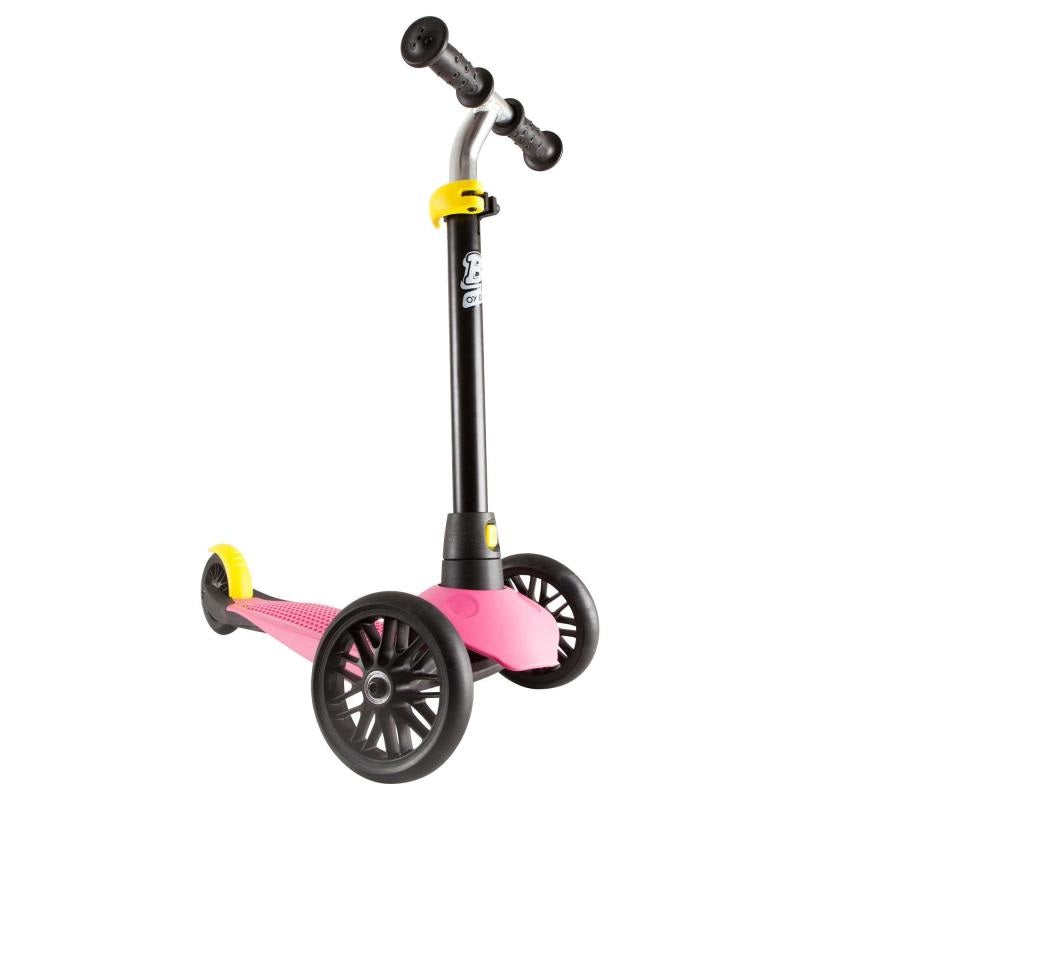 Trotineta cu sistem de directie UNIC SI BREVETAT IDL Speed Rider, Faciliteaza invatarea, traiectoria si insoteste dezvoltarea PSIHOMOTORIE la copii, Ofera distractie si ore de amuzament, Carcasa interschimbabila, Neagru-Roz