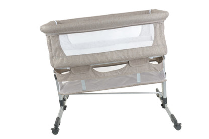 Patut de calatorie pliabil SUMMER BABY idealSTORE, Dimensiuni 80 x 95 x 60, Confectionat din aluminiu + Tesatura respirabila, Include plasa de tantar, cos pentru articole si jucarii, Ideal pentru calatoriile de vara, Culoare BEJ