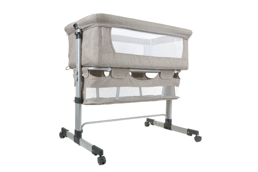 Patut de calatorie pliabil SUMMER BABY idealSTORE, Dimensiuni 80 x 95 x 60, Confectionat din aluminiu + Tesatura respirabila, Include plasa de tantar, cos pentru articole si jucarii, Ideal pentru calatoriile de vara, Culoare BEJ