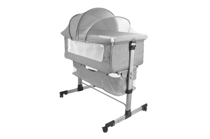 Patut de calatorie pliabil SUMMER BABY idealSTORE, Dimensiuni 80 x 95 x 60, Confectionat din aluminiu + Tesatura respirabila, Include plasa de tantari, cos pentru articole si jucarii, Ideal pentru calatoriile de vara, Culoare Gri