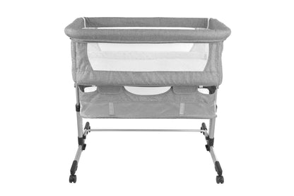 Patut de calatorie pliabil SUMMER BABY idealSTORE, Dimensiuni 80 x 95 x 60, Confectionat din aluminiu + Tesatura respirabila, Include plasa de tantari, cos pentru articole si jucarii, Ideal pentru calatoriile de vara, Culoare Gri