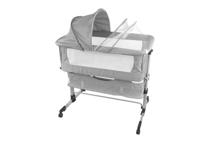 Patut de calatorie pliabil SUMMER BABY idealSTORE, Dimensiuni 80 x 95 x 60, Confectionat din aluminiu + Tesatura respirabila, Include plasa de tantari, cos pentru articole si jucarii, Ideal pentru calatoriile de vara, Culoare Gri