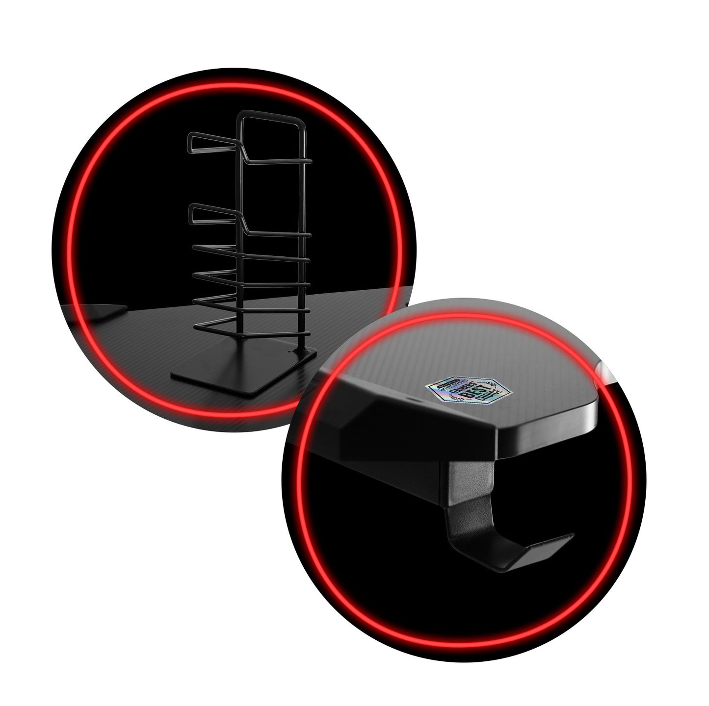 Birou gaming Smart Pro Collection idealSTORE Dimensiuni 120 x 60 x 70 cm, Cadru metalic stabil, Iluminare LED, Accesorizat cu suport pentru casti, pahar, Picioare reglabile, Echipat cu sistem de gestionare a cablurilor