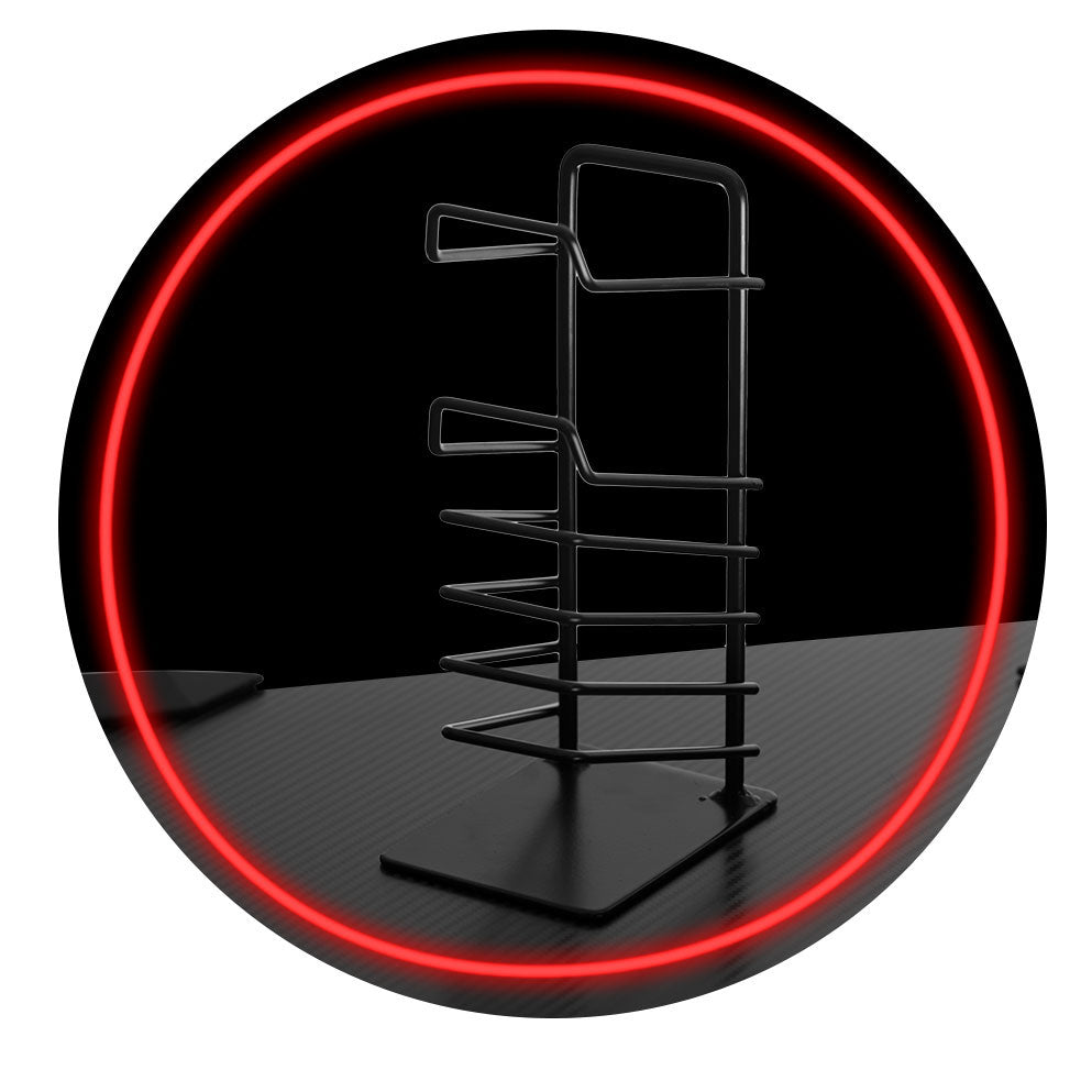 Birou gaming Smart Pro Collection idealSTORE Dimensiuni 120 x 60 x 70 cm, Cadru metalic stabil, Iluminare LED, Accesorizat cu suport pentru casti, pahar, Picioare reglabile, Echipat cu sistem de gestionare a cablurilor