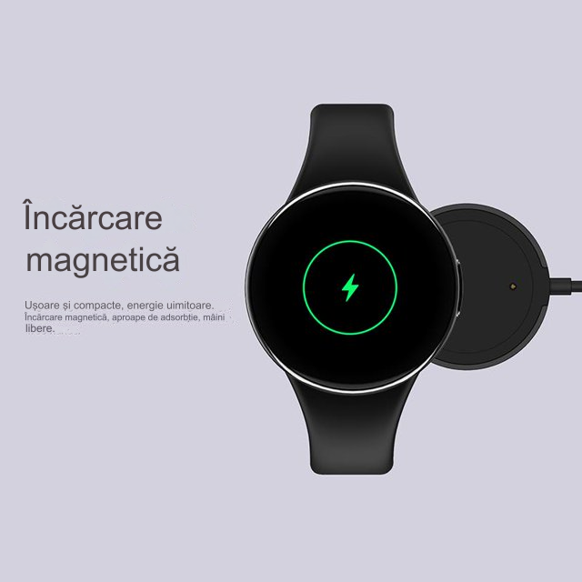 Smartwach idealSTORE UltraTHIN, AMOLED, Ultra Subtire, Notificari apeluri, Monitorizare Fitness, Somn, Sedentarism, Ecran Personalizat, Ritm Cardiac si Oxigen, Notificari Aplicatii Sociale, Culoare Black