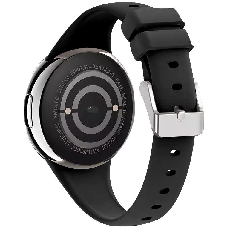 Smartwach idealSTORE UltraTHIN, AMOLED, Ultra Subtire, Notificari apeluri, Monitorizare Fitness, Somn, Sedentarism, Ecran Personalizat, Ritm Cardiac si Oxigen, Notificari Aplicatii Sociale, Culoare Black