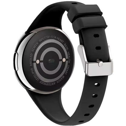 Smartwach idealSTORE UltraTHIN, AMOLED, Ultra Subtire, Notificari apeluri, Monitorizare Fitness, Somn, Sedentarism, Ecran Personalizat, Ritm Cardiac si Oxigen, Notificari Aplicatii Sociale, Culoare Black