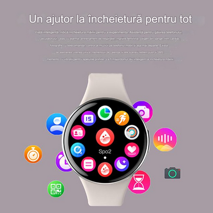 Smartwach idealSTORE UltraTHIN, AMOLED, Ultra Subtire, Notificari apeluri, Monitorizare Fitness, Somn, Sedentarism, Ecran Personalizat, Ritm Cardiac si Oxigen, Notificari Aplicatii Sociale, Culoare Black