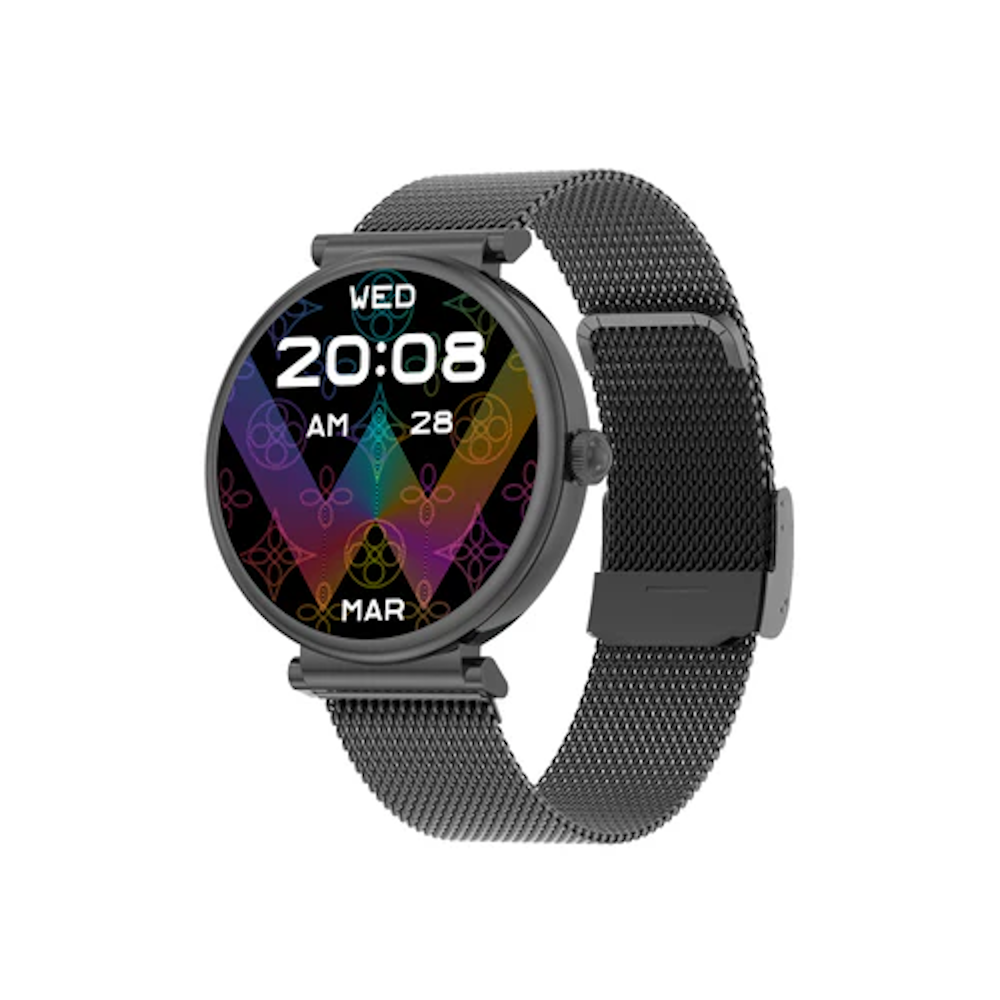 Smartwatch idealSTORE UnikWATCH, 2 Bratari, Functie de Inregistrare Voce, Apeluri Bluetooth, Afisaj AMOLED, Memento, Asistent vocal, Control Playlist Muzical, Urmarire GPS, Moduri Sportive, Rezistent la apa, Monitor Somn, Comanda Vocala, Culoare Negru