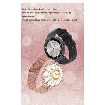 Smartwatch idealSTORE UnikWATCH, 2 Bratari, Functie de Inregistrare Voce, Apeluri Bluetooth, Afisaj AMOLED, Memento, Asistent vocal, Control Playlist Muzical, Urmarire GPS, Moduri Sportive, Rezistent la apa, Monitor Somn, Comanda Vocala, Culoare Silver