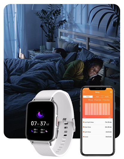 Smartwatch idealStore UpBest23, Apel Bluetooth, Difuzor si Microfon Incorporat, Asistent Vocal, NFC, Multi-Sport, Monitor Cardio si Oxigen, Termometru, Display HD, Sticla Curbata, Blocare cu parola, Baterie 200mah, culoare Alb