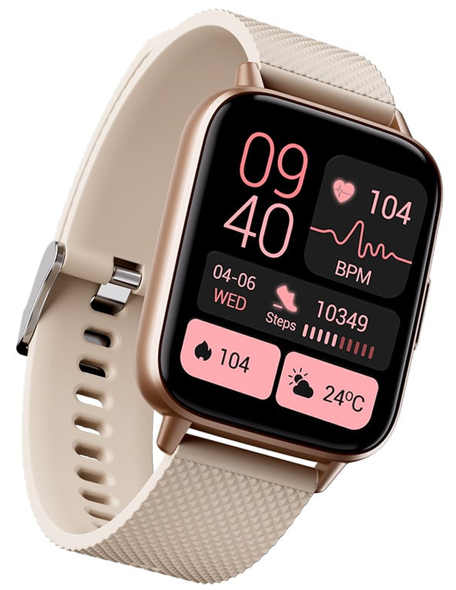 Smartwatch idealStore UpBest23, Apel Bluetooth, Difuzor si Microfon Incorporat, Asistent Vocal, NFC, Multi-Sport, Monitor Cardio si Oxigen, Termometru, Display HD, Sticla Curbata, Blocare cu parola, Baterie 200mah, culoare Gold