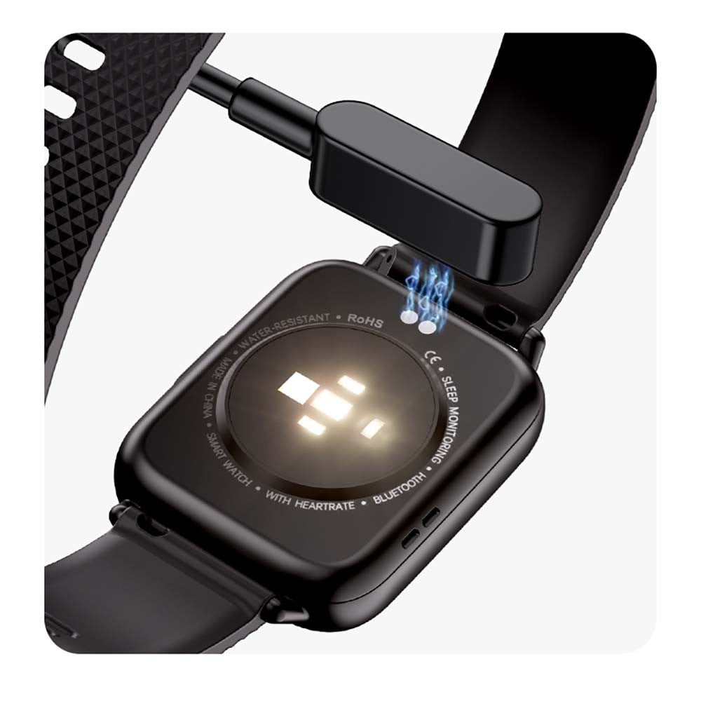 Smartwatch idealStore UpBest23, Apel Bluetooth, Difuzor si Microfon Incorporat, Asistent Vocal, NFC, Multi-Sport, Monitor Cardio si Oxigen, Termometru, Display HD, Sticla Curbata, Blocare cu parola, Baterie 200mah, culoare Negru