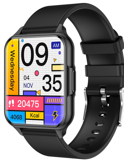 Smartwatch idealStore UpBest23, Apel Bluetooth, Difuzor si Microfon Incorporat, Asistent Vocal, NFC, Multi-Sport, Monitor Cardio si Oxigen, Termometru, Display HD, Sticla Curbata, Blocare cu parola, Baterie 200mah, culoare Negru