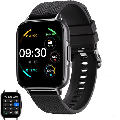Smartwatch idealStore UpBest23, Apel Bluetooth, Difuzor si Microfon Incorporat, Asistent Vocal, NFC, Multi-Sport, Monitor Cardio si Oxigen, Termometru, Display HD, Sticla Curbata, Blocare cu parola, Baterie 200mah, culoare Negru