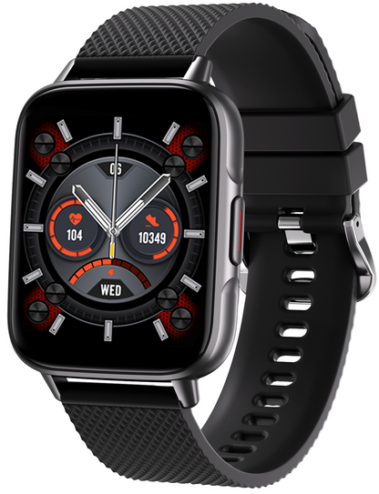 Smartwatch idealStore UpBest23, Apel Bluetooth, Difuzor si Microfon Incorporat, Asistent Vocal, NFC, Multi-Sport, Monitor Cardio si Oxigen, Termometru, Display HD, Sticla Curbata, Blocare cu parola, Baterie 200mah, culoare Negru