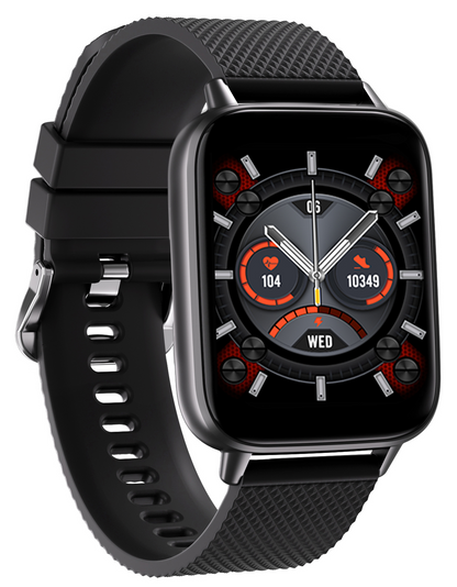 Smartwatch idealStore UpBest23, Apel Bluetooth, Difuzor si Microfon Incorporat, Asistent Vocal, NFC, Multi-Sport, Monitor Cardio si Oxigen, Termometru, Display HD, Sticla Curbata, Blocare cu parola, Baterie 200mah, culoare Negru