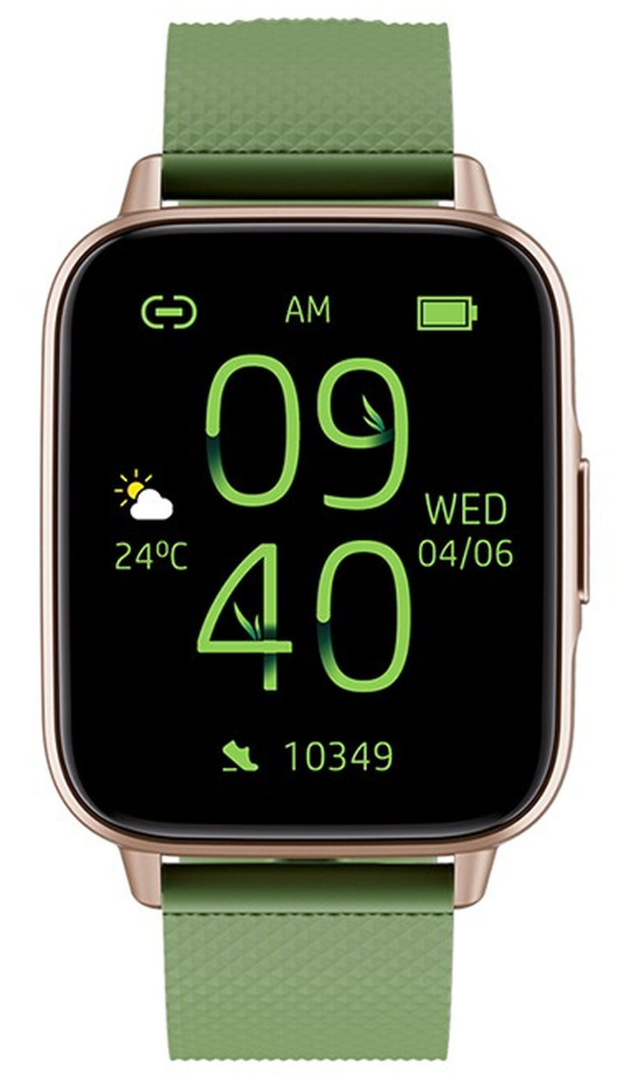 Smartwatch idealStore NEW UpBest23, Apel Bluetooth, Difuzor si Microfon Incorporat, Asistent Vocal, NFC, Multi-Sport, Monitor Cardio si Oxigen, Termometru, Display HD, Sticla Curbata, Baterie 200 mah, culoare Verde