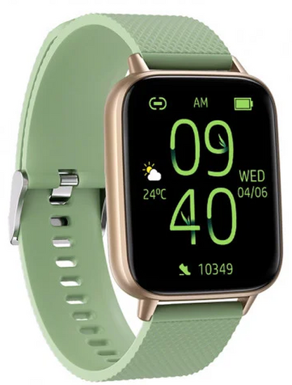 Smartwatch idealStore UpBest23, Apel Bluetooth, Difuzor si Microfon Incorporat, Asistent Vocal, NFC, Multi-Sport, Monitor Cardio si Oxigen, Termometru, Display HD, Sticla Curbata, Blocare cu parola, Baterie 200mah, culoare Verde