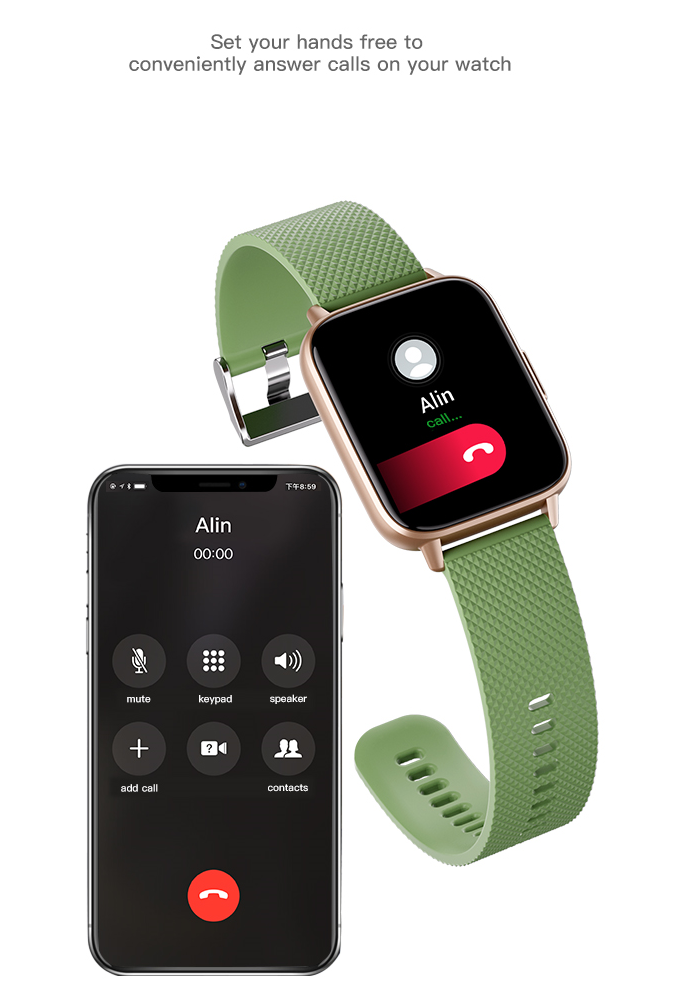 Smartwatch idealStore UpBest23, Apel Bluetooth, Difuzor si Microfon Incorporat, Asistent Vocal, NFC, Multi-Sport, Monitor Cardio si Oxigen, Termometru, Display HD, Sticla Curbata, Blocare cu parola, Baterie 200mah, culoare Verde