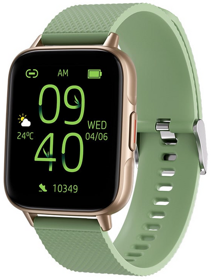 Smartwatch idealStore UpBest23, Apel Bluetooth, Difuzor si Microfon Incorporat, Asistent Vocal, NFC, Multi-Sport, Monitor Cardio si Oxigen, Termometru, Display HD, Sticla Curbata, Blocare cu parola, Baterie 200mah, culoare Verde