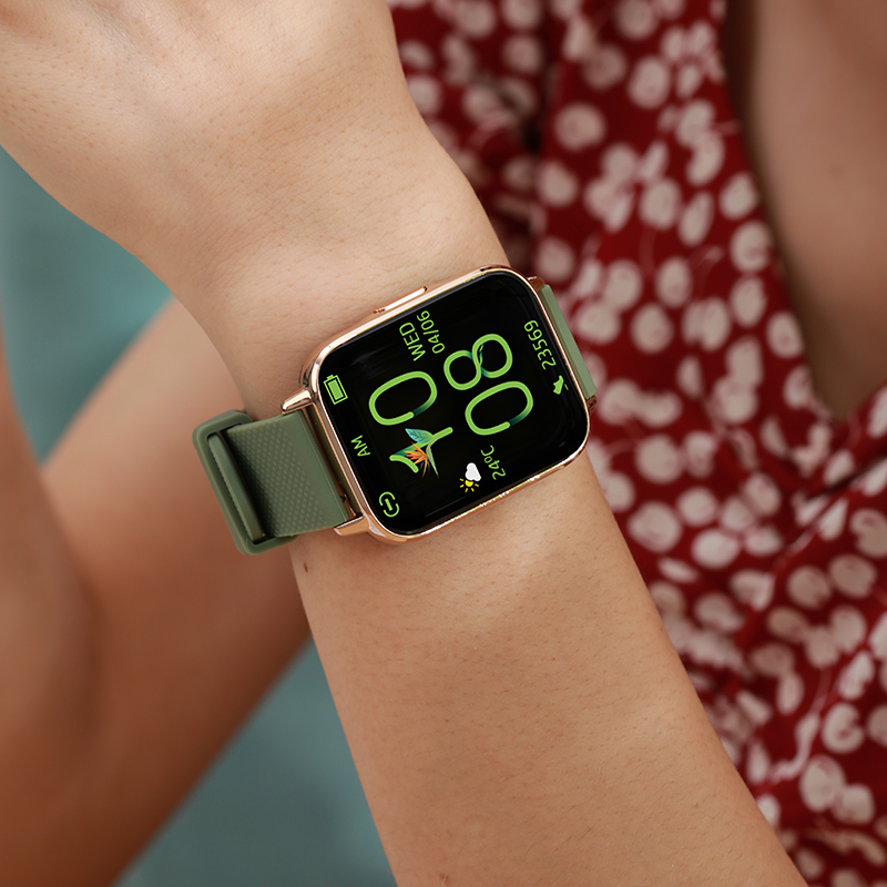 Smartwatch idealStore UpBest23, Apel Bluetooth, Difuzor si Microfon Incorporat, Asistent Vocal, NFC, Multi-Sport, Monitor Cardio si Oxigen, Termometru, Display HD, Sticla Curbata, Blocare cu parola, Baterie 200mah, culoare Verde