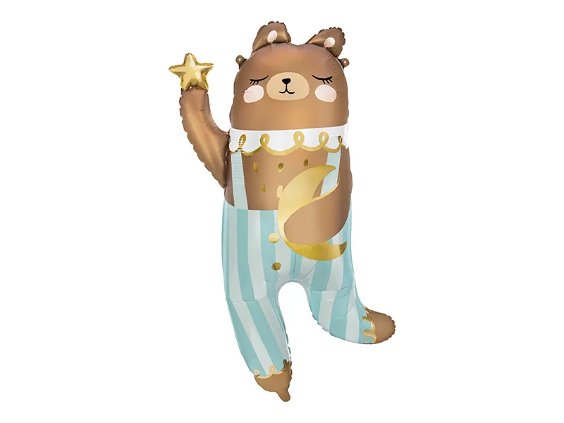 Balon Teddy IdealStore, Din folie in forma de ursulet, Mix de culori, Dimensiune 74 x 104 cm, Poate fi umflat atat cu Aer cat si cu Heliu, Ideal pentru o petrecere reusita