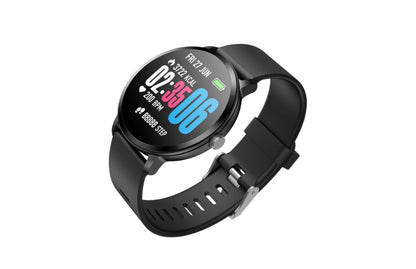 Ceas Smartwatch Sport Motion 11 2 in 1, Display de 1.3' FULL Color OLED, Rezistenta Apa ip67, Ritm Cardiac, Tensiometru, Monitorizare Somn, Pedometru, Notificari SMS si Apeluri, Vremea, Curea Silicon Neagra