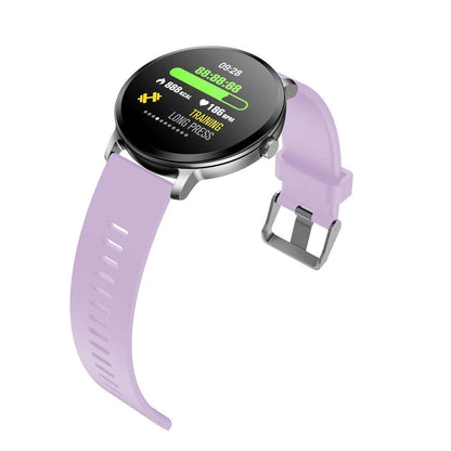 Ceas Smartwatch Apex V11 2 in 1, Display de 1.3' FULL Color OLED, Rezistenta Apa ip67, Ritm Cardiac, Tensiometru, Monitorizare Somn, Pedometru, Notificari SMS si Apeluri, Vremea, Curea Silicon Mov
