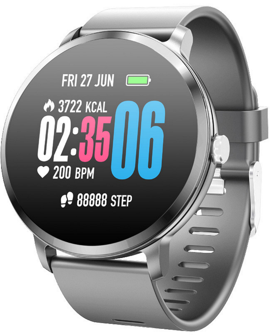 Bratara Fitness Sport Master 11 2 in 1, Display de 1.3' FULL Color OLED, Rezistenta Apa ip67, Ritm Cardiac, Tensiometru, Monitorizare Somn, Pedometru, Notificari SMS si Apeluri, Vremea, Curea Silicon Argintie