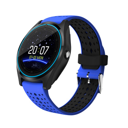 Ceas Smartwatch VANTAGE 9 2017, Bluetooth, Camera foto, Functie Telefon, Ecran Lcd, Anti lost, Facebook, Whatsapp, Sedentary remind, Curea detasabila, Model Nou, Albastru