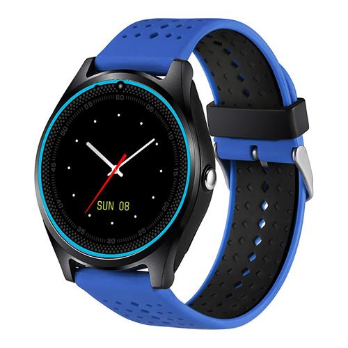 Ceas Smartwatch VANTAGE 9 2017, Bluetooth, Camera foto, Functie Telefon, Ecran Lcd, Anti lost, Facebook, Whatsapp, Sedentary remind, Curea detasabila, Model Nou, Albastru