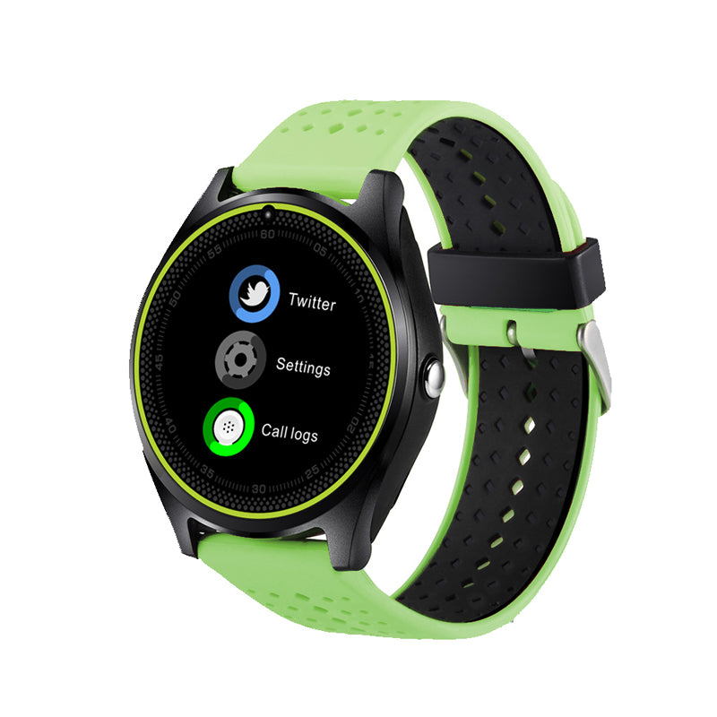 Ceas Smartwatch VANTAGE 9 2017, Bluetooth, Camera foto, Functie Telefon, Ecran Lcd, Anti lost, Facebook, Whatsapp, Sedentary remind, Curea detasabila, Model Nou, Verde
