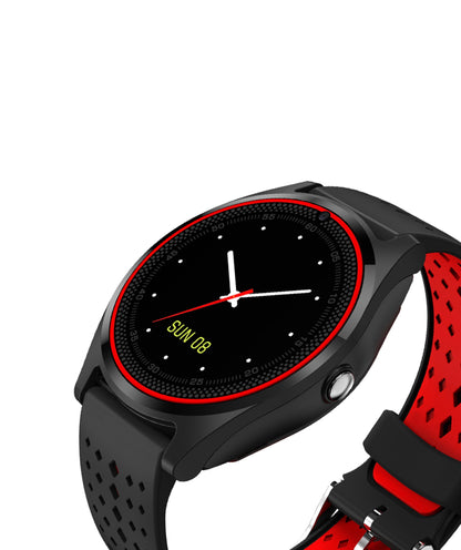 Ceas Smartwatch VANTAGE 9 2017, Bluetooth, Camera foto, Functie Telefon, Ecran Lcd, Anti lost, Facebook, Whatsapp, Sedentary remind, Curea detasabila, Model Nou, Rosu