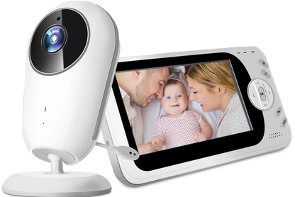 Sistem monitorizare Video si Audio pentru Bebelusi SuperBaby IdealStore, Ecran HD de 4.3 inch, Monitorizare temperatura, Vedere de inalta calitate pe timpul noptii, Cantece de leagan, Raza mare de actiune pana la 250m, Comunicare intre cele 2 dispozitive