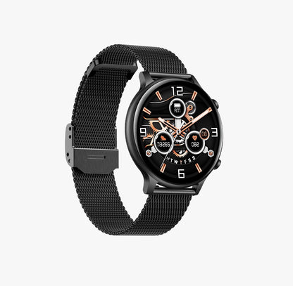 Ceas SmartWatch Versa idealStore, Dimensiunea Ecran 1.32 inch, Rezistent la Apa, Bluetooth, Monitor Ritm Cardiac, Tesiune Arteriala, Oxigen din Sange, Notificari Apeluri, Multi Sport, Compatibil iOS si Android, Negru