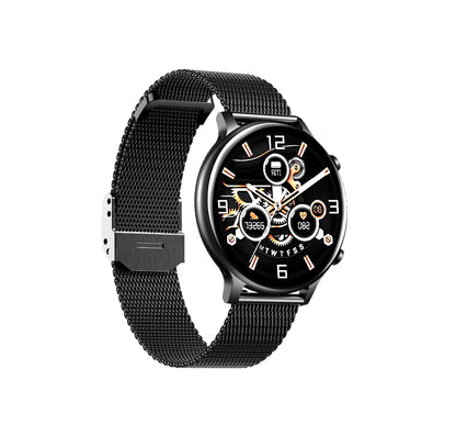 Ceas SmartWatch Versa idealStore, Dimensiunea Ecran 1.32 inch, Rezistent la Apa, Bluetooth, Monitor Ritm Cardiac, Tesiune Arteriala, Oxigen din Sange, Notificari Apeluri, Multi Sport, Compatibil iOS si Android, Negru