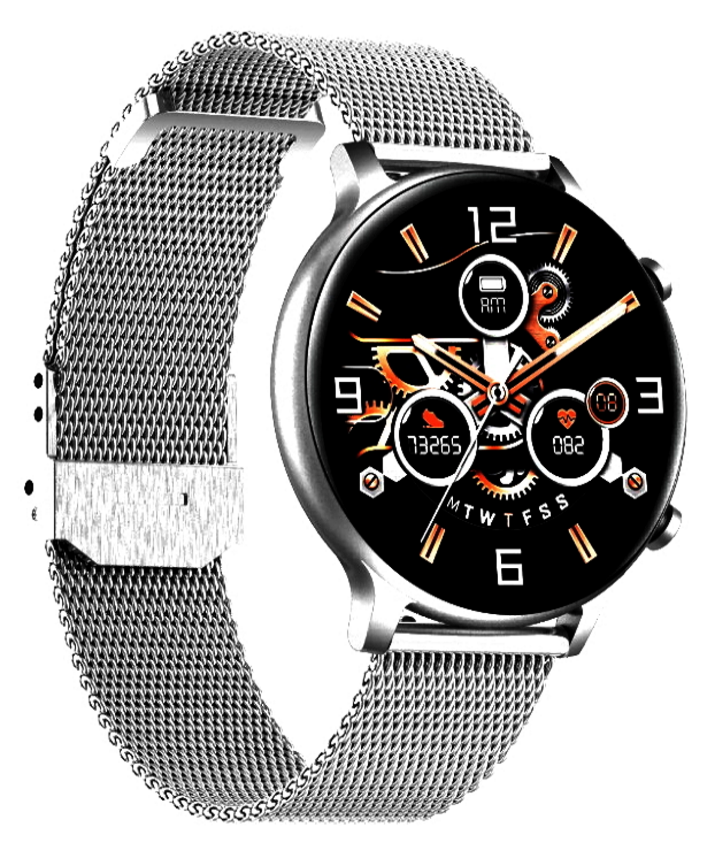 Ceas SmartWatch Versa idealStore, Dimensiunea Ecran 1.32 inch, Rezistent la Apa, Bluetooth, Monitor Ritm Cardiac, Tesiune Arteriala, Oxigen din Sange, Notificari Apeluri, Multi Sport, Compatibil iOS si Android, Silver