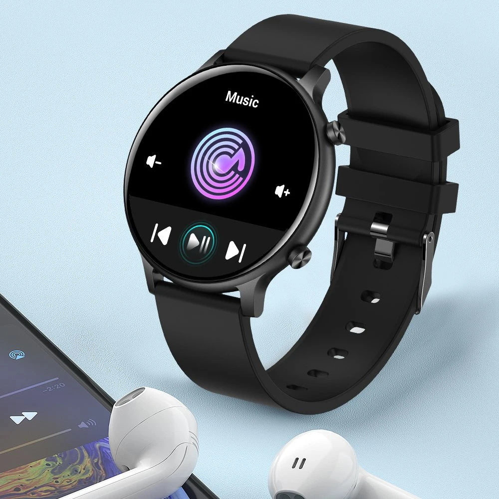 Ceas SmartWatch Versa idealStore, Dimensiunea Ecran 1.32 inch, Rezistent la Apa, Bluetooth, Monitor Ritm Cardiac, Tesiune Arteriala, Oxigen din Sange, Notificari Apeluri, Multi Sport, Compatibil iOS si Android, Black