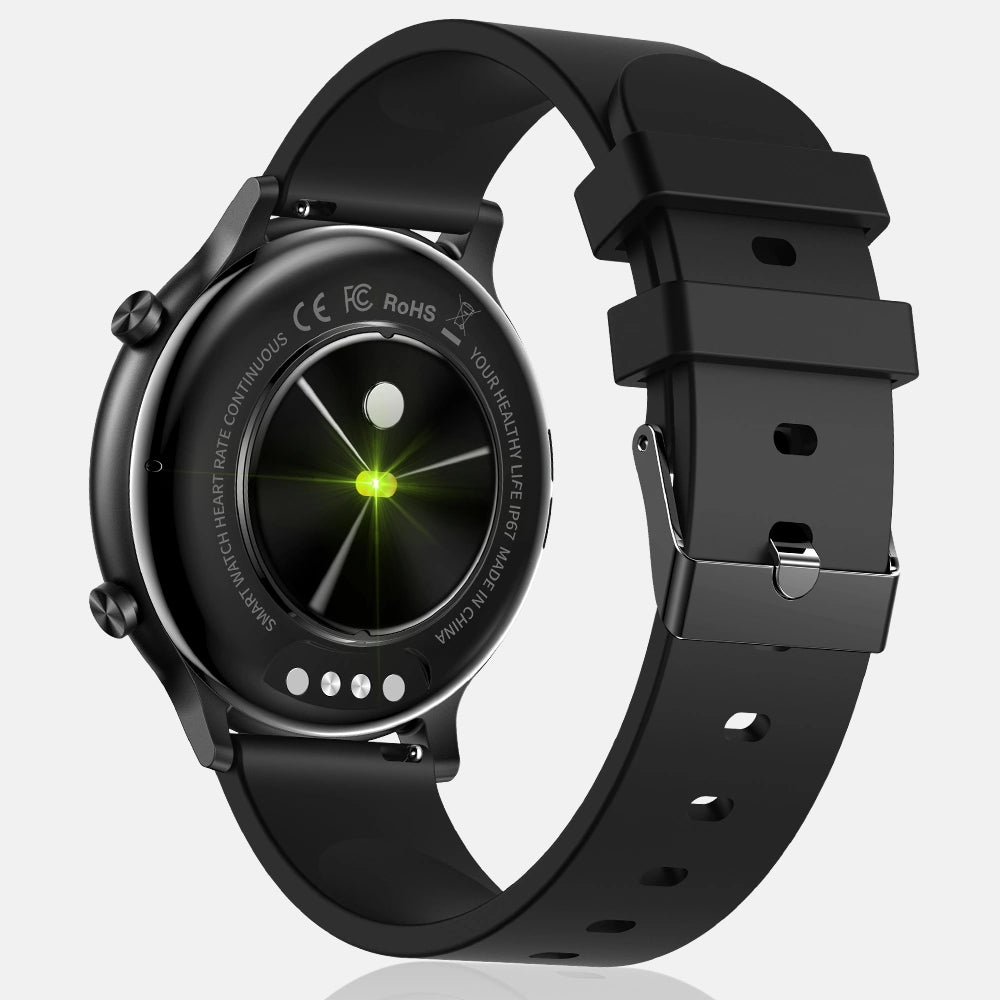 Ceas SmartWatch Versa idealStore, Dimensiunea Ecran 1.32 inch, Rezistent la Apa, Bluetooth, Monitor Ritm Cardiac, Tesiune Arteriala, Oxigen din Sange, Notificari Apeluri, Multi Sport, Compatibil iOS si Android, Black