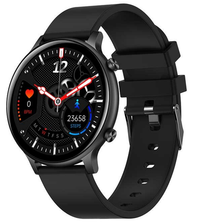Ceas SmartWatch Versa idealStore, Dimensiunea Ecran 1.32 inch, Rezistent la Apa, Bluetooth, Monitor Ritm Cardiac, Tesiune Arteriala, Oxigen din Sange, Notificari Apeluri, Multi Sport, Compatibil iOS si Android, Black