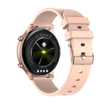 Ceas SmartWatch Versa idealStore, Dimensiunea Ecran 1.32 inch, Rezistent la Apa, Bluetooth, Monitor Ritm Cardiac, Tesiune Arteriala, Oxigen din Sange, Notificari Apeluri, Multi Sport, Compatibil iOS si Android, Rose