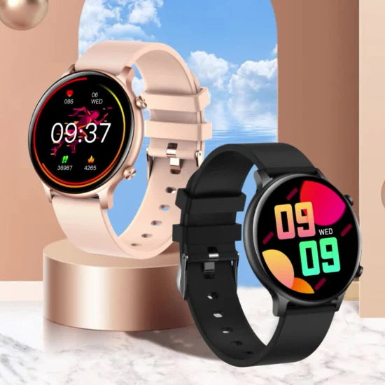 Ceas SmartWatch Versa idealStore, Dimensiunea Ecran 1.32 inch, Rezistent la Apa, Bluetooth, Monitor Ritm Cardiac, Tesiune Arteriala, Oxigen din Sange, Notificari Apeluri, Multi Sport, Compatibil iOS si Android, Rose