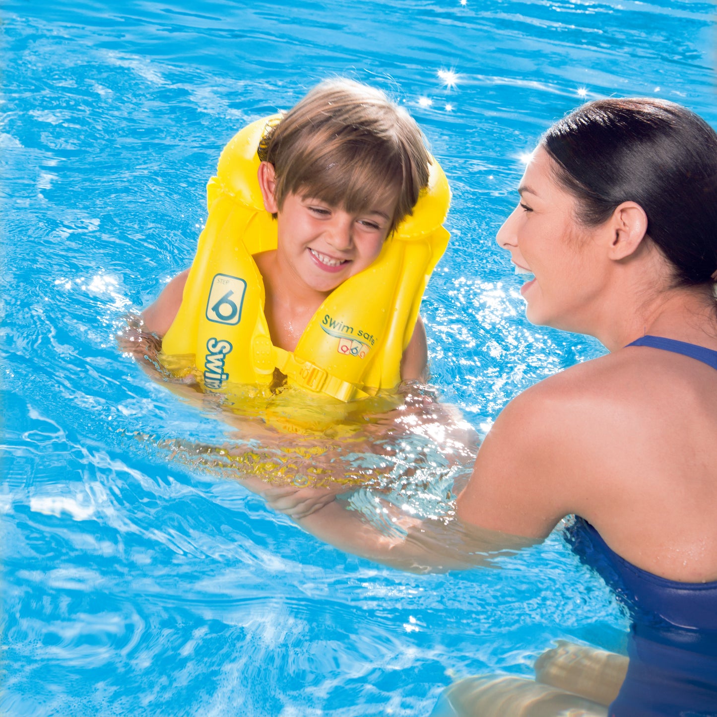 Vesta inot pentru copii, Bestway, cu 2 catarame reglabile pentru eliberare rapida si guler gonflabil