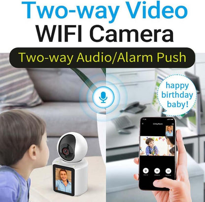 Baby Monitor si Camera de Supraveghere idealSTORE, Apel Video, Rotire, Monitorizare pe Telefon, Activare la Miscare si Sunete, Functie de Apel, Apelare Vocala, Microfon si Difuzor Incorporat, Video bidirectional, pentru Copii si Varstnici, Full HD 1080P
