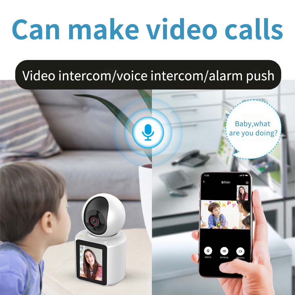 Baby Monitor si Camera de Supraveghere idealSTORE, Apel Video, Rotire, Monitorizare pe Telefon, Activare la Miscare si Sunete, Functie de Apel, Apelare Vocala, Microfon si Difuzor Incorporat, Video bidirectional, pentru Copii si Varstnici, Full HD 1080P