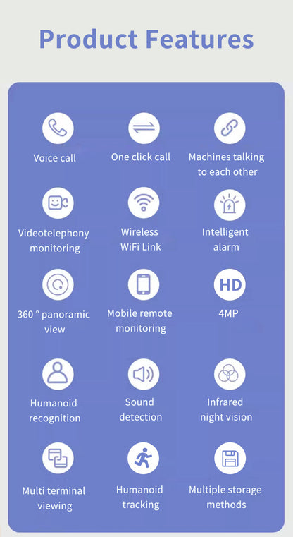 Baby Monitor si Camera de Supraveghere idealSTORE, Apel Video, Rotire, Monitorizare pe Telefon, Activare la Miscare si Sunete, Functie de Apel, Apelare Vocala, Microfon si Difuzor Incorporat, Video bidirectional, pentru Copii si Varstnici, Full HD 1080P