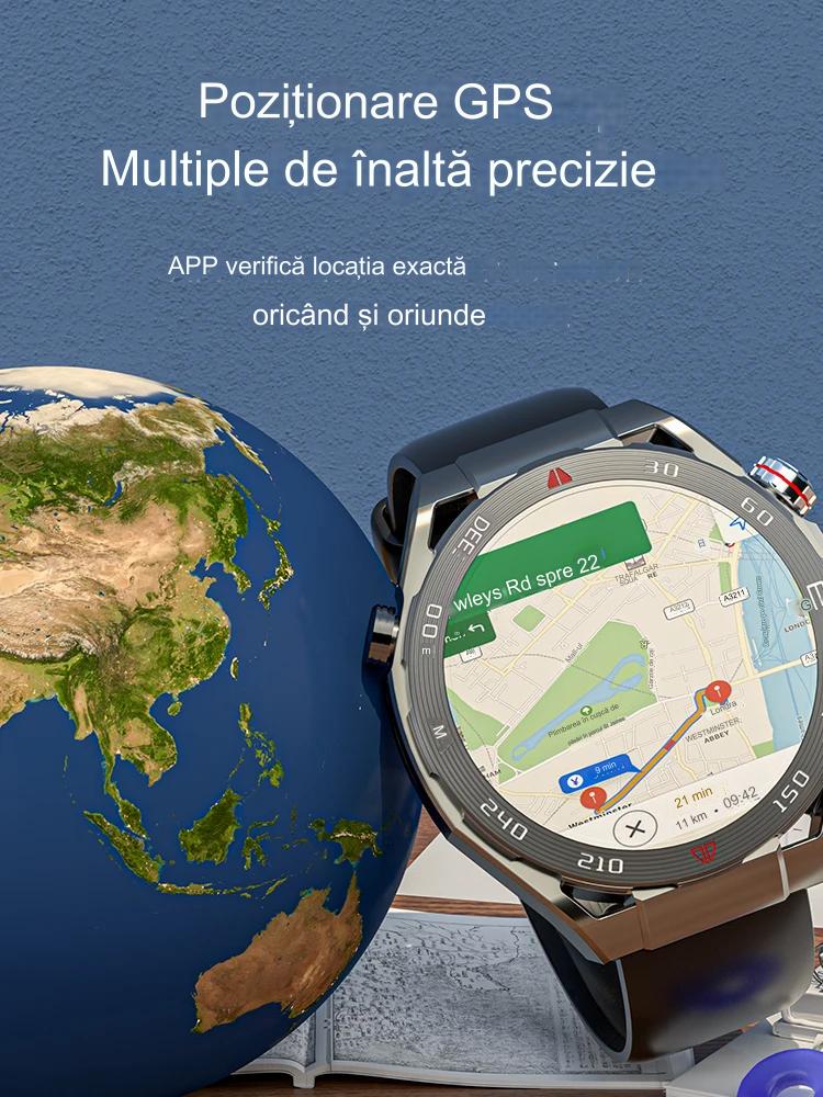 Ceas Smartwatch idealSTORE ViperWatch, cu SIM, Apel, Apel Video, Navigatie GPS, 4G, WiFi Camera 5 Mpx, Sistem Operarare Android, Aplicatii Sociale, Memorie 16 GB, Ritm Cardiac, Oxigen Sange, Tensiune Arteriala, Carcasa din Fibra de Carbon