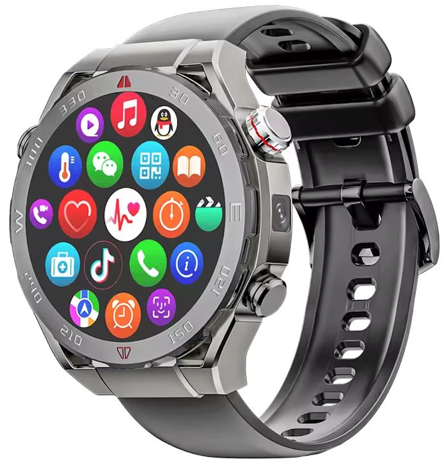 Ceas Smartwatch idealSTORE ViperWatch, cu SIM, Apel, Apel Video, Navigatie GPS, 4G, WiFi Camera 5 Mpx, Sistem Operarare Android, Aplicatii Sociale, Memorie 16 GB, Ritm Cardiac, Oxigen Sange, Tensiune Arteriala, Carcasa din Fibra de Carbon