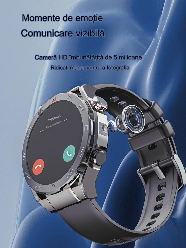 Ceas Smartwatch idealSTORE ViperWatch, cu SIM, Apel, Apel Video, Navigatie GPS, 4G, WiFi Camera 5 Mpx, Sistem Operarare Android, Aplicatii Sociale, Memorie 16 GB, Ritm Cardiac, Oxigen Sange, Tensiune Arteriala, Carcasa din Fibra de Carbon